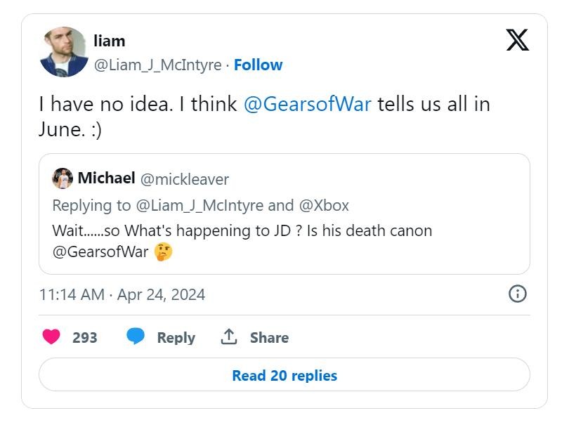 JD Fenix演員暗示《戰爭機器6》或于6月公布