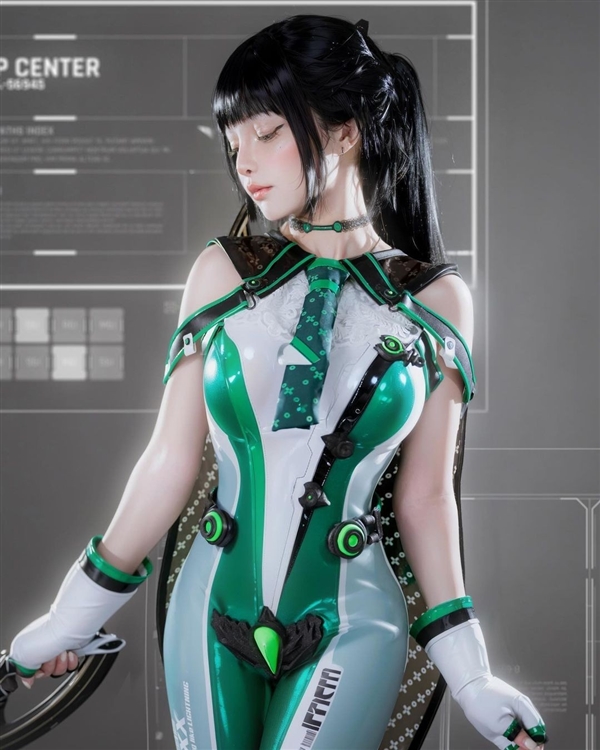 眾美女Cos《星刃》女主伊芙美圖：緊身戰衣顯好身材