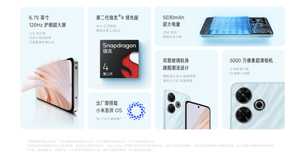 36個月流暢！Redmi Note 13R發布：第二代驍龍4領先版 1399元起