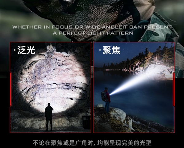 遠近兩用 戰術伸縮變焦：神火強光手電筒9.9元包郵