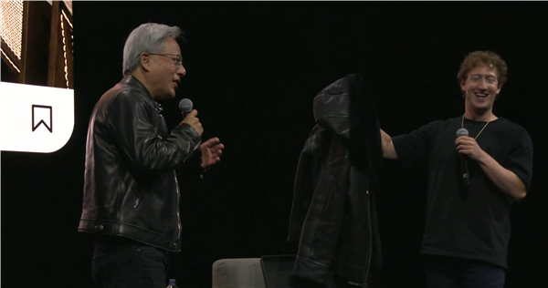 黃仁勛與扎克伯格首次公開對話:兩人互送皮夾克