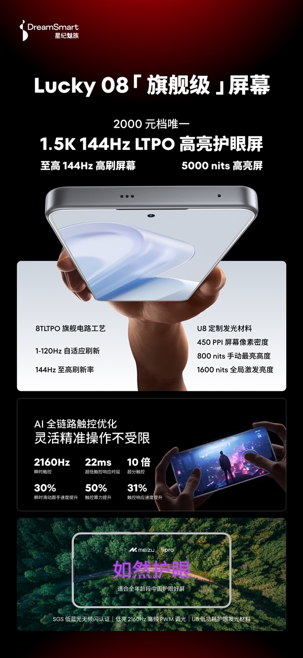 行業唯一的堅持！魅族Lucky 08星耀白采用白色屏幕面板