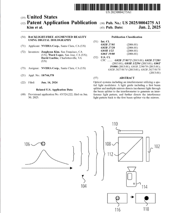 英偉達(dá)AR眼鏡專利曝光:無背光全息技術(shù) 更清晰自然