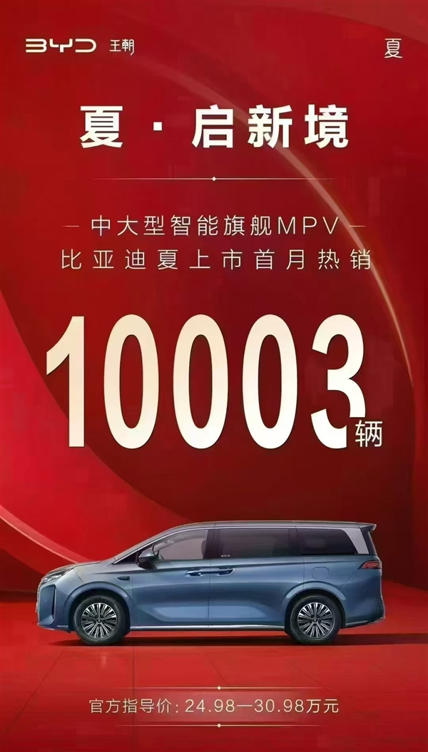 豐田、別克壓力倍增:比亞迪全新MPV夏上市首月交付破萬!